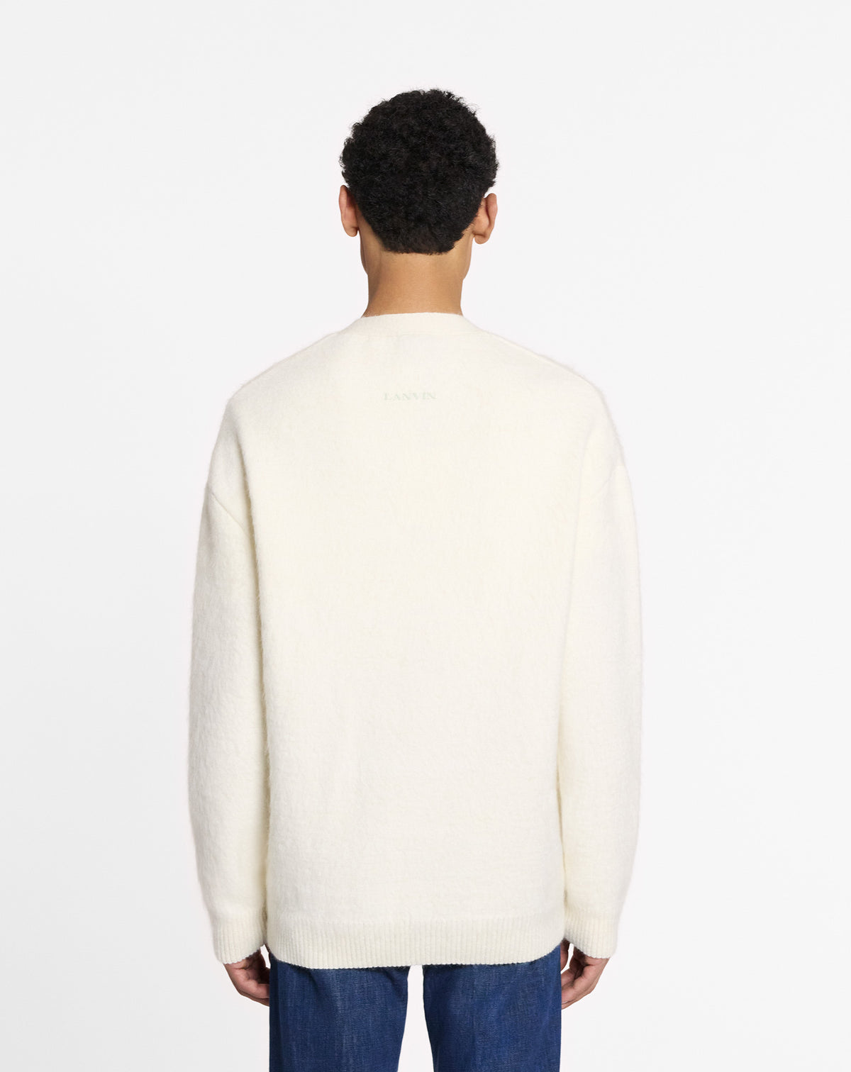 ZZNO STOCK ECRU/VERT DE GRIS CARDIGAN COL V À RAYURES
