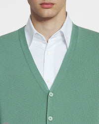 Cardigan col v - Vert de gris
