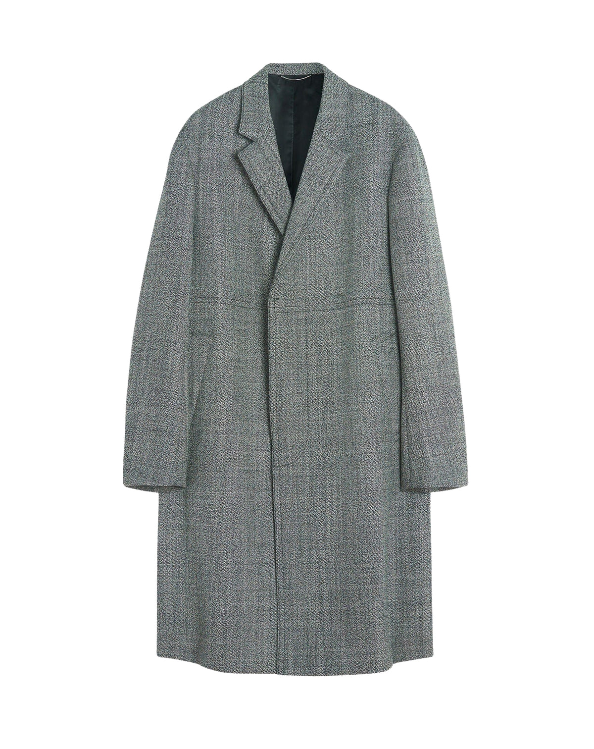 Manteau double boutonnage texturé en laine - Noir & Blanc