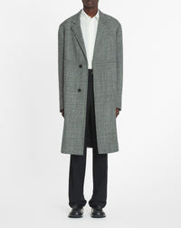 Manteau double boutonnage texturé en laine - Noir & Blanc