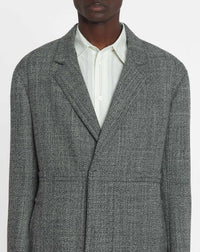 Manteau double boutonnage texturé - Noir & blanc