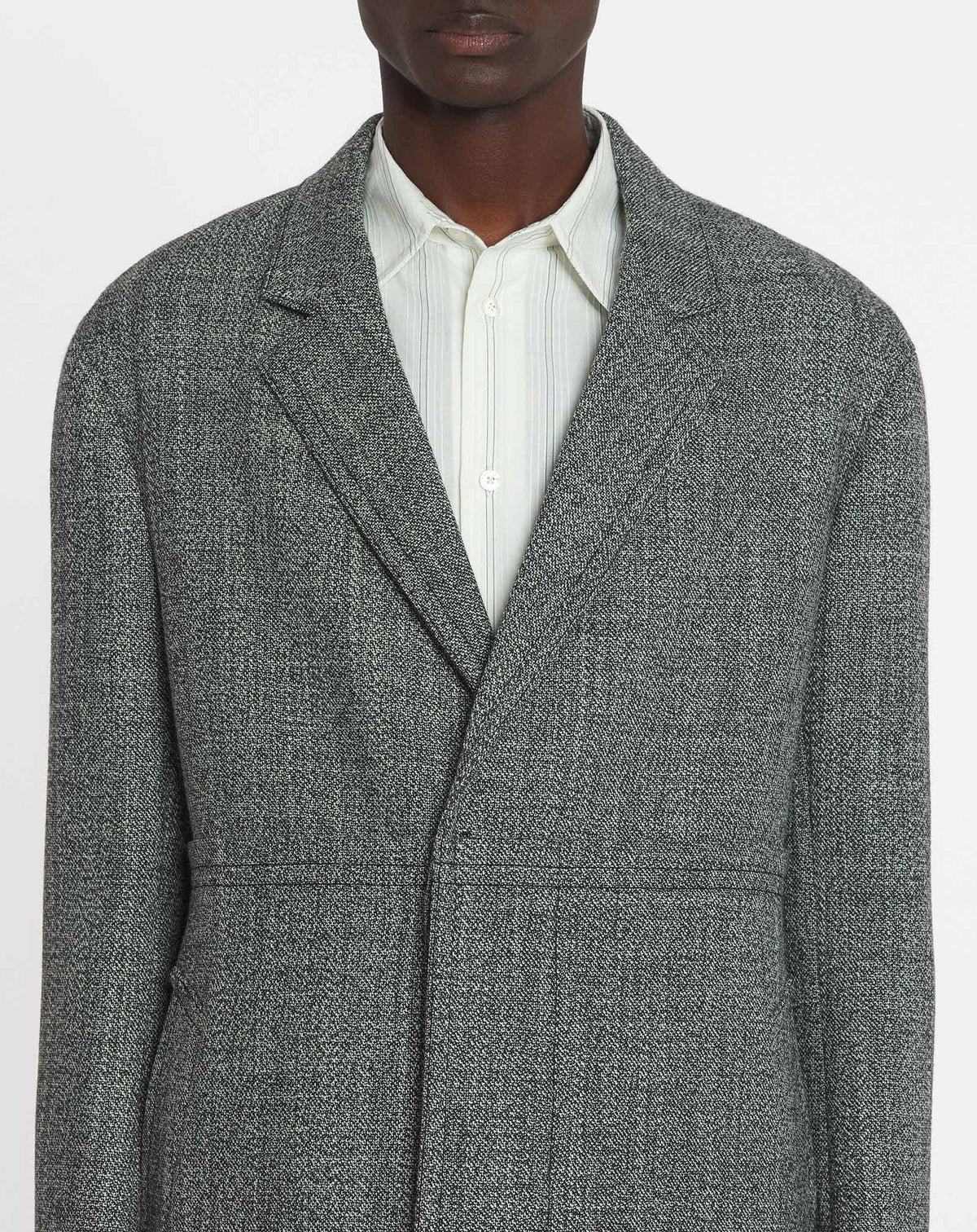 Manteau double boutonnage texturé - Noir & blanc