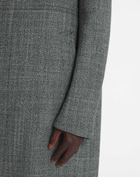 Manteau double boutonnage texturé en laine - Noir & Blanc