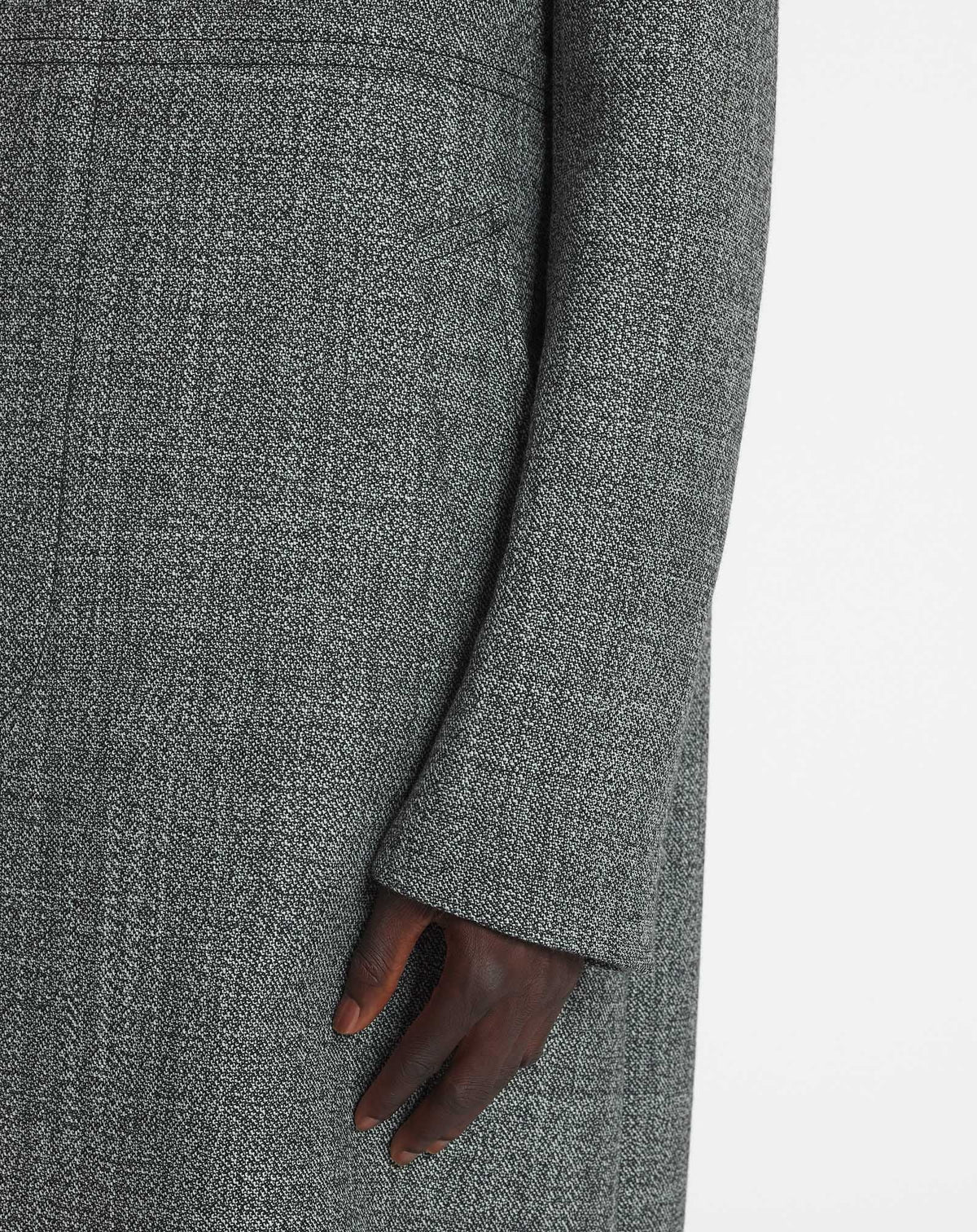 Manteau double boutonnage texturé - Noir & blanc
