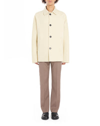Manteau court double face en laine - Beige Clair