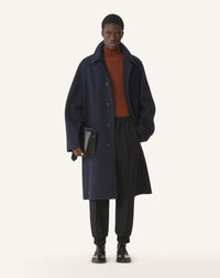 Car coat double face - Marine noir