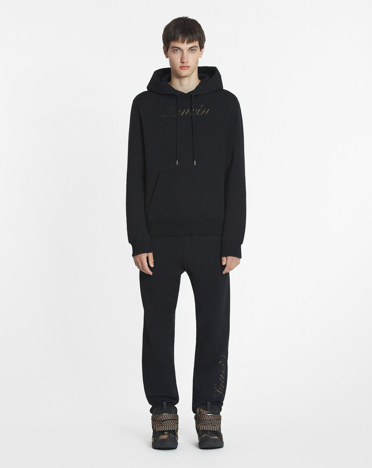 Hoodie logo manuscrit denim - Noir