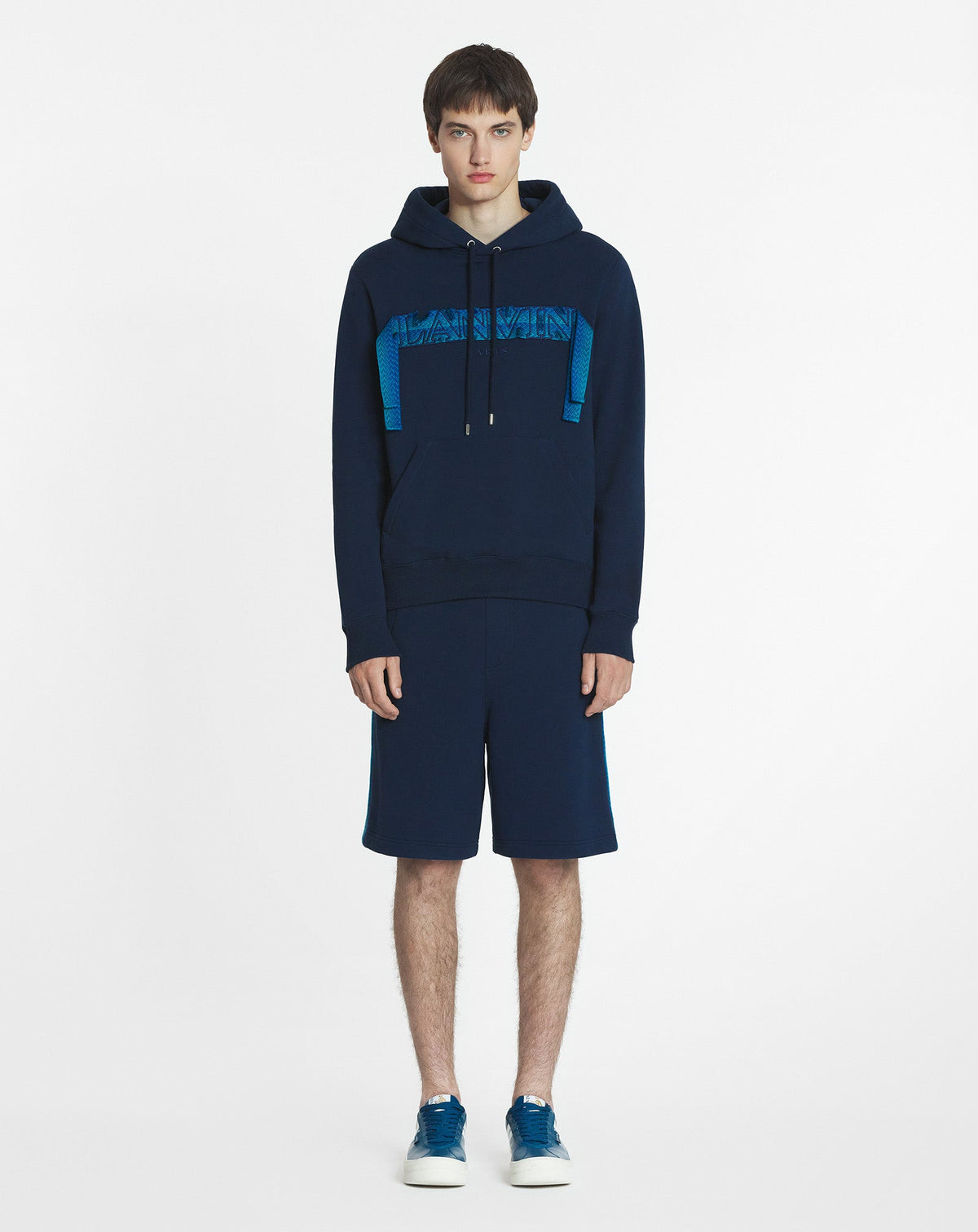 Hoodie lanvin lacet curb - Bleu pétrole