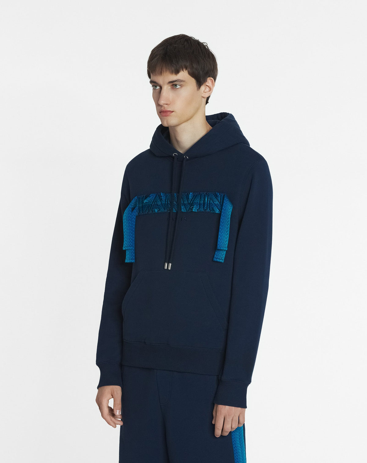 Hoodie lanvin lacet curb - Bleu pétrole