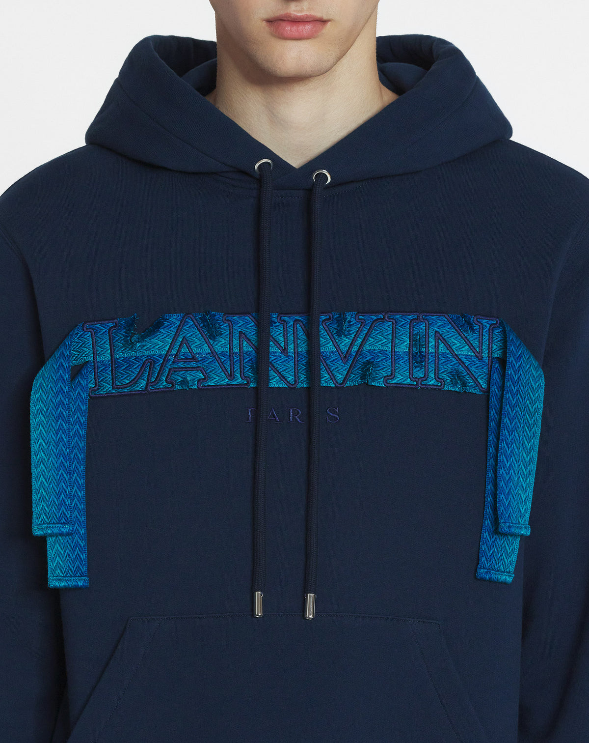 ZZNO STOCK BLEU PÉTROLE HOODIE LANVIN LACET CURB