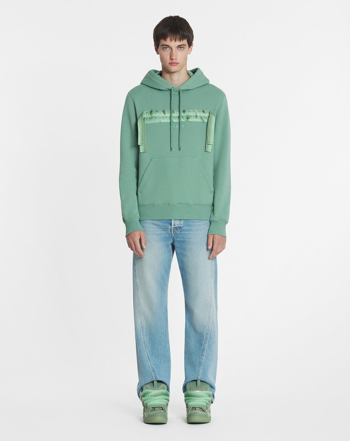 Hoodie lanvin lacet curb - Vert de gris