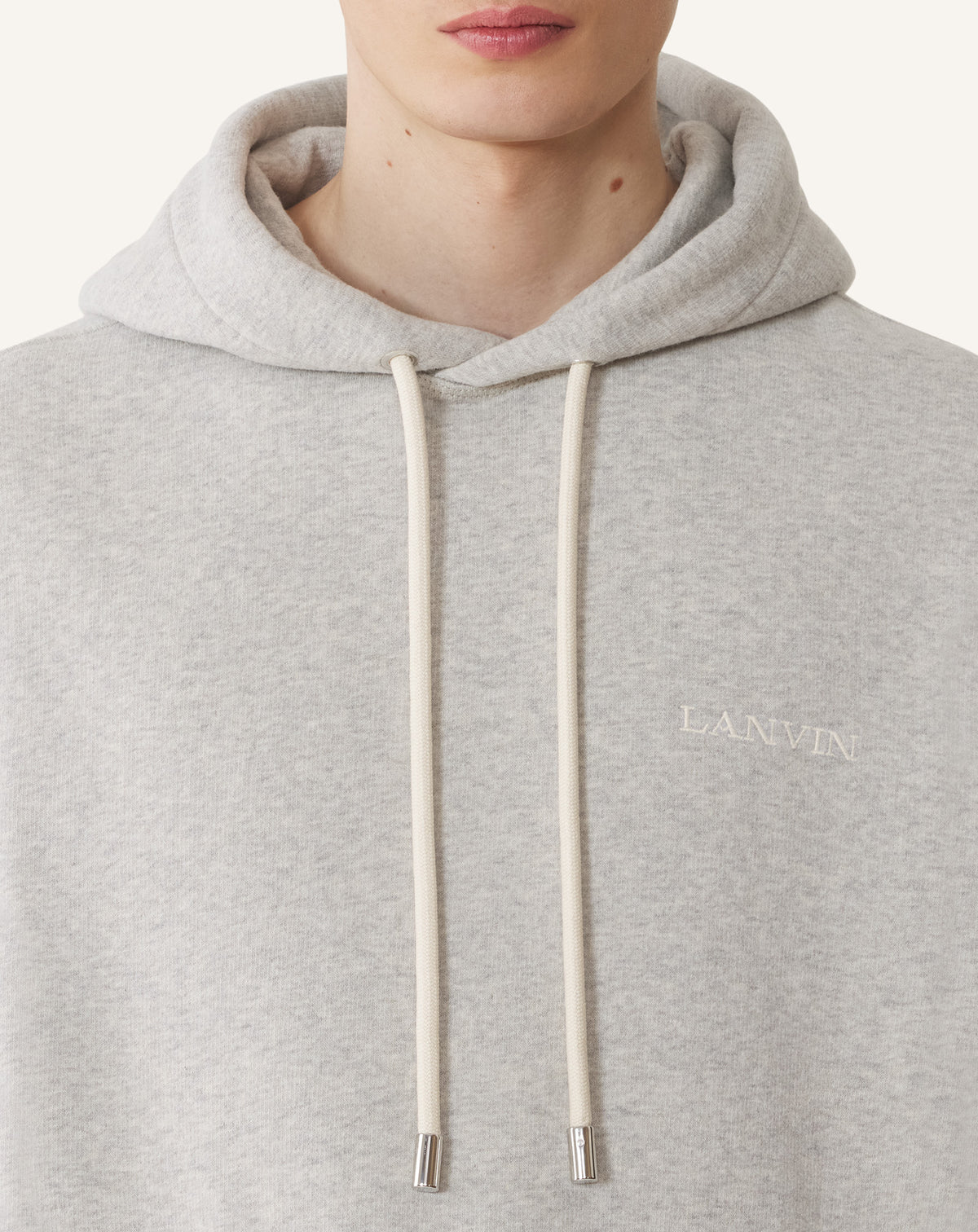 Hoodie détail logo - Gris chine