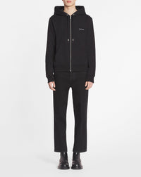 Hoodie zippé imprimé archives - Noir