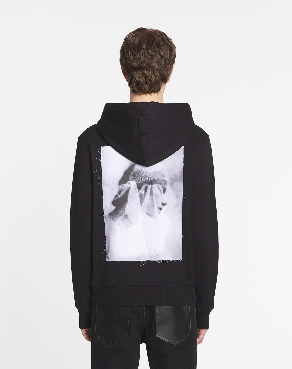 Sweat à capuche zippé imprimé - Noir