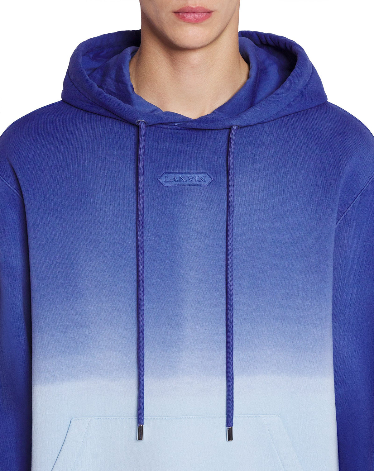 Hoodie patch lanvin effet degradé - Azur
