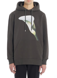 Printed oversized hoodie - Loden