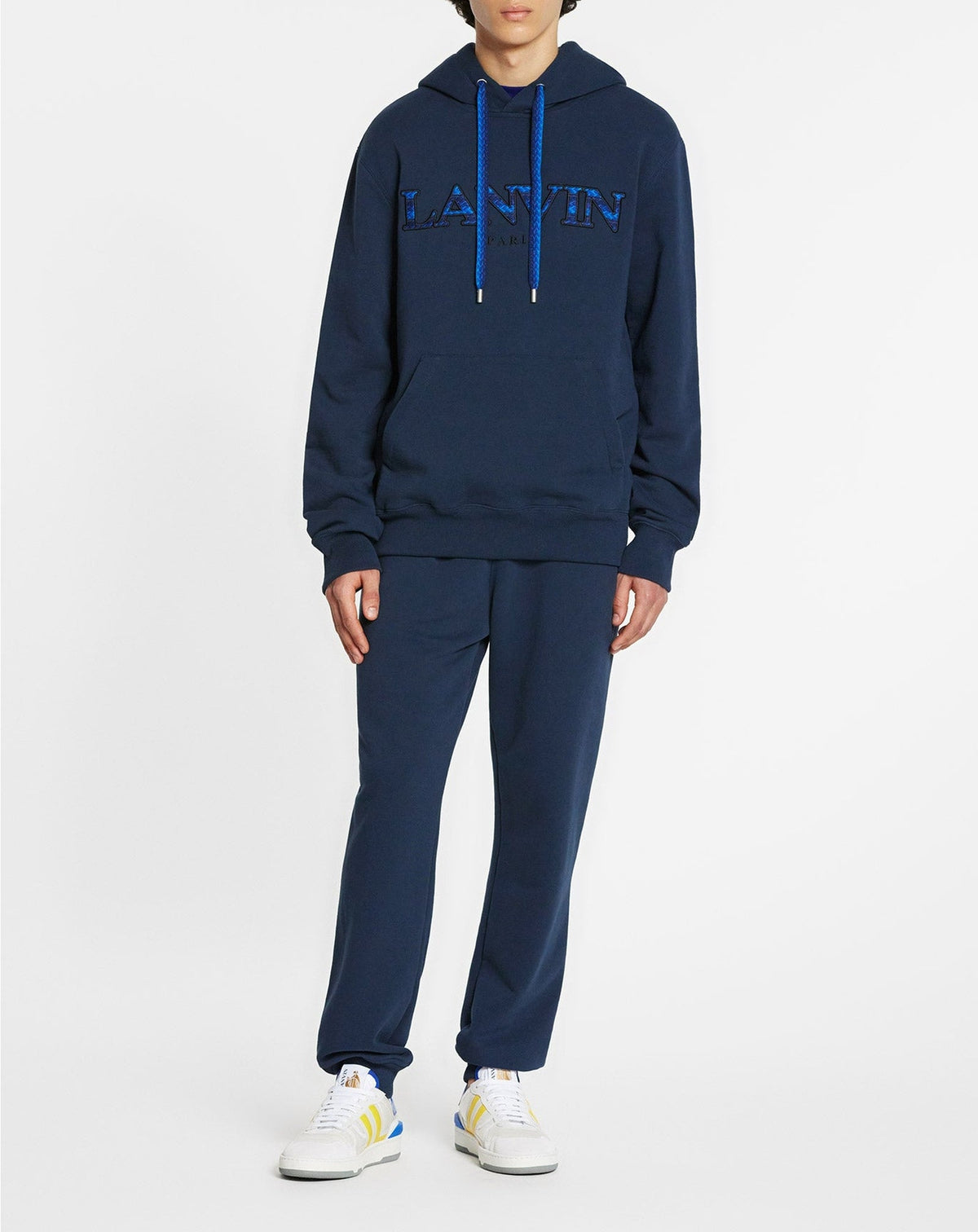 Curb emb hoodie - Encre
