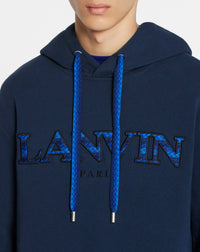Curb emb hoodie - Encre