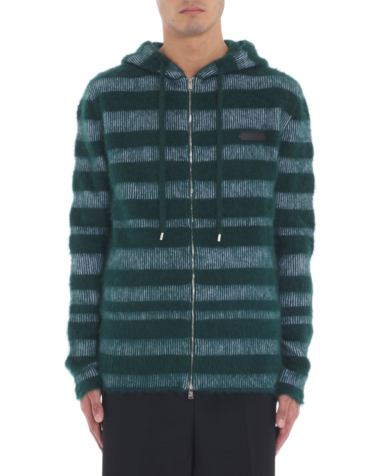 Hoodie jacquard rayures - Vert for&