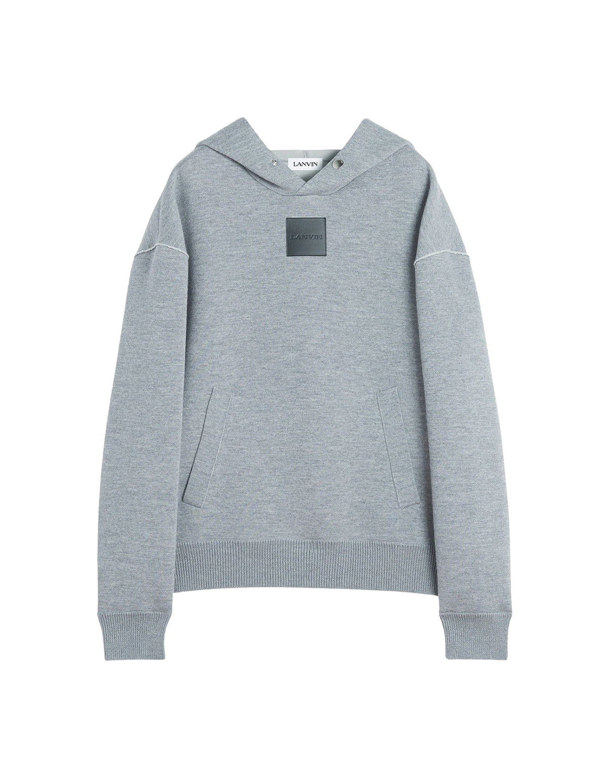 Sweat à capuche ample en laine - Acier