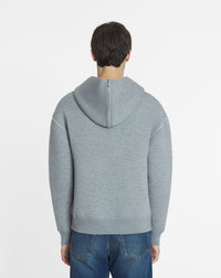 Sweat à capuche ample en laine - Acier