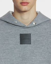 Sweat à capuche ample en laine - Acier