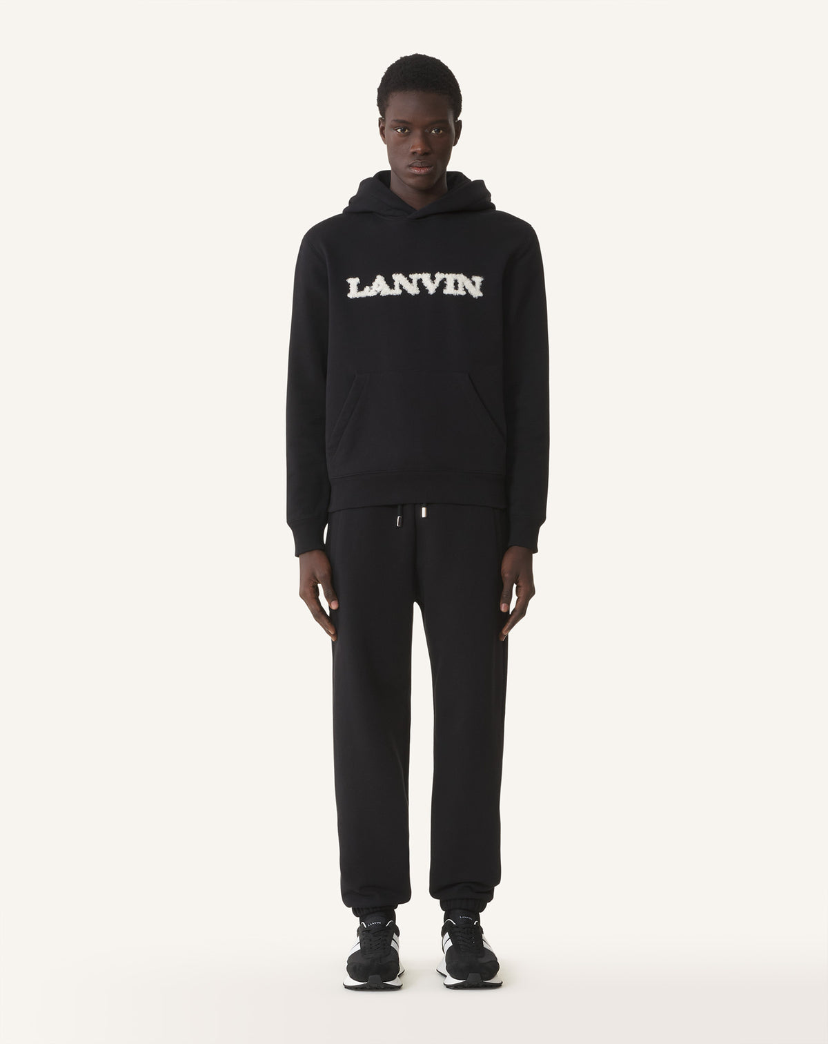 Hoodie détail shearling - Noir