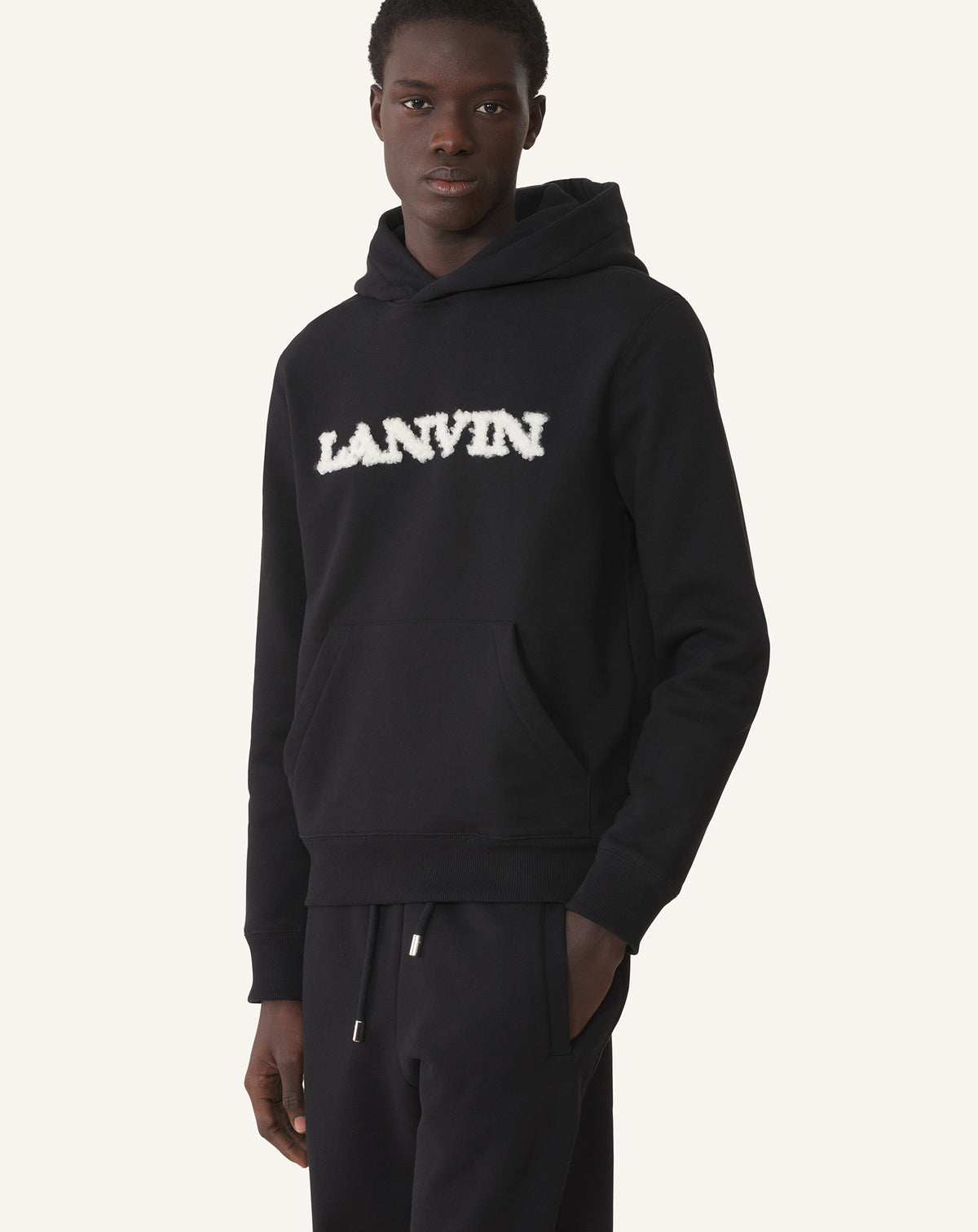 Hoodie détail shearling - Noir