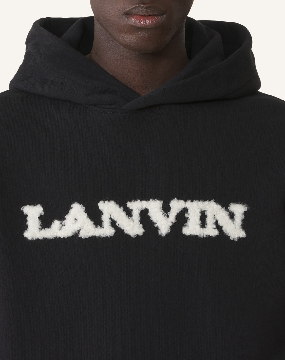 Hoodie détail shearling - Noir