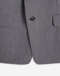 Blazer à double boutonnage en laine - Gris Clair