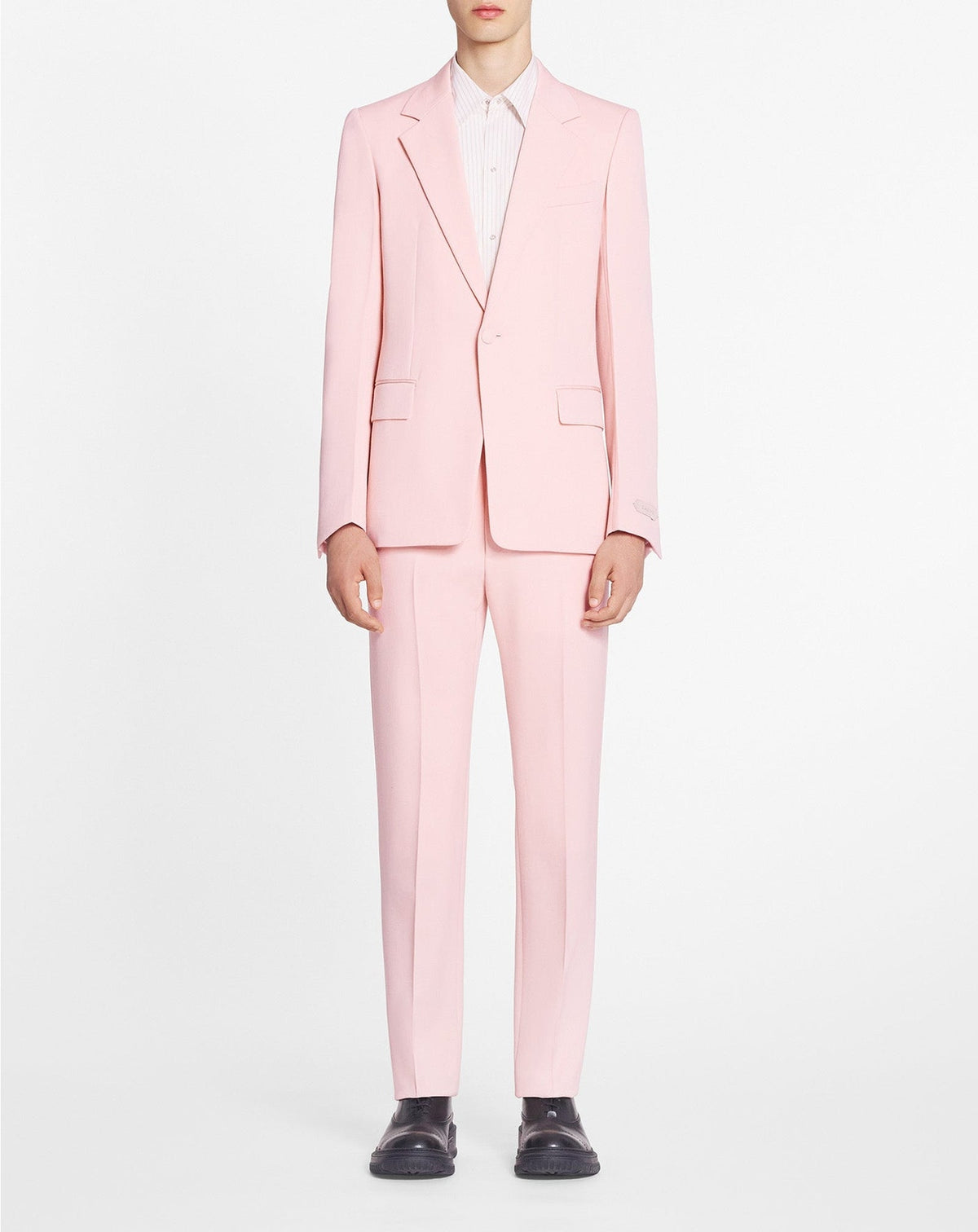 Single-breasted wool jacket - Rosé