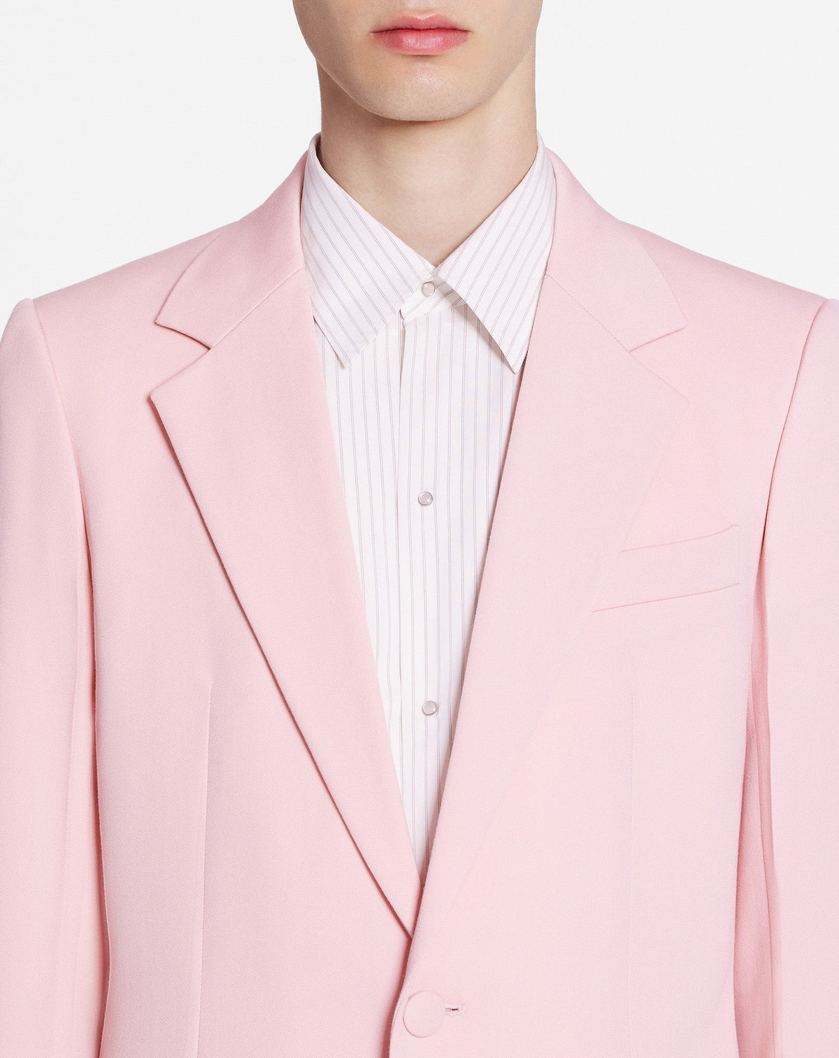 Single-breasted wool jacket - Rosé