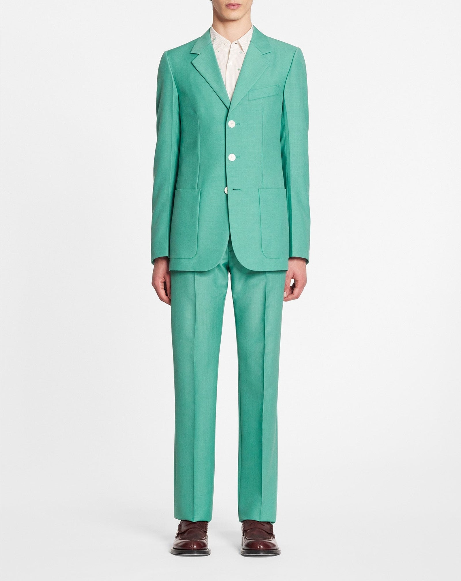 Veste 3 boutons avec poches en laine - Jade