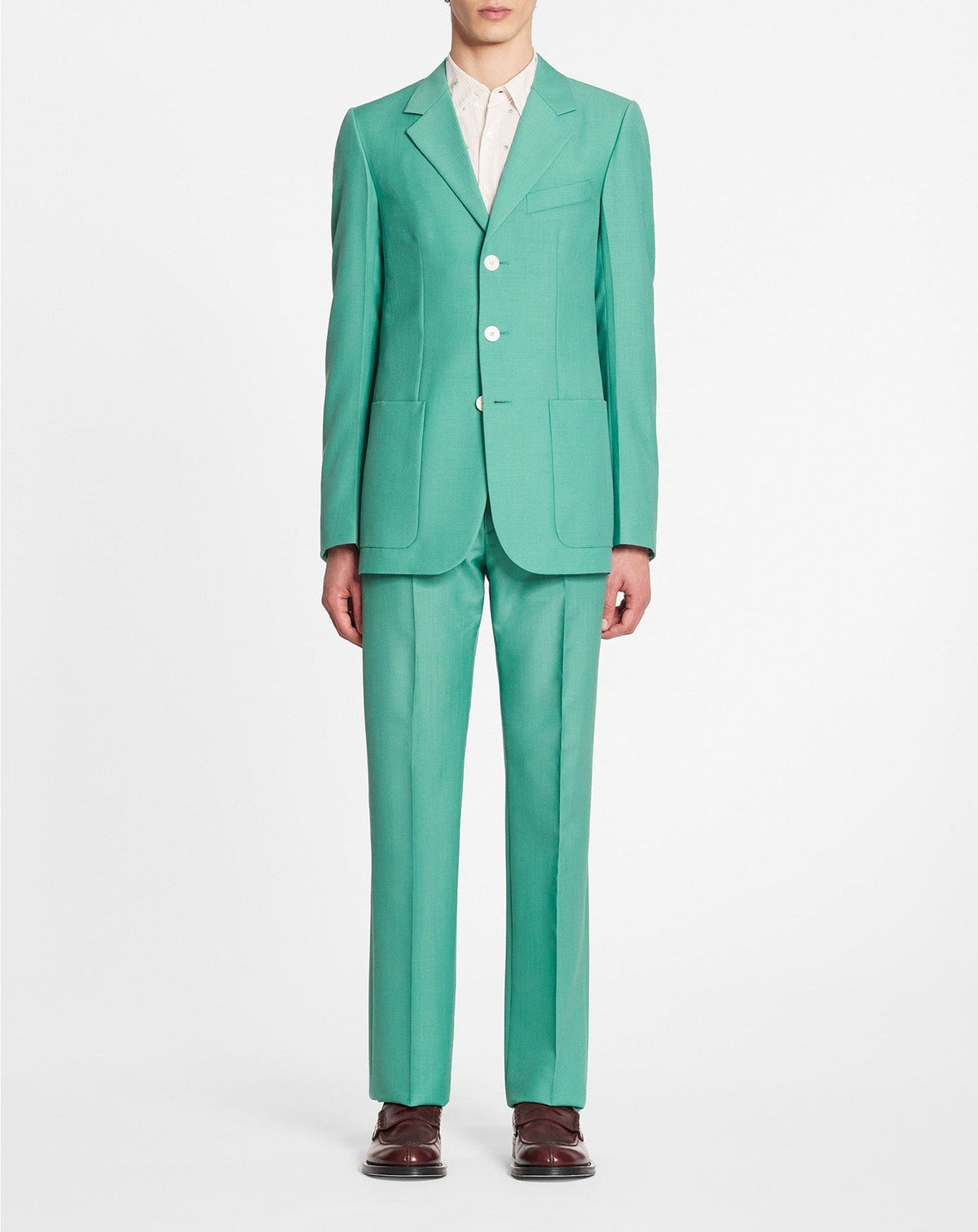 Veste 3 boutons avec poches en laine - Jade