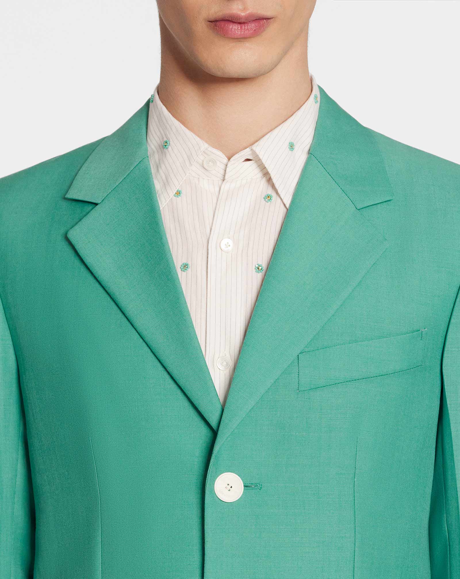 Veste 3 boutons avec poches en laine - Jade