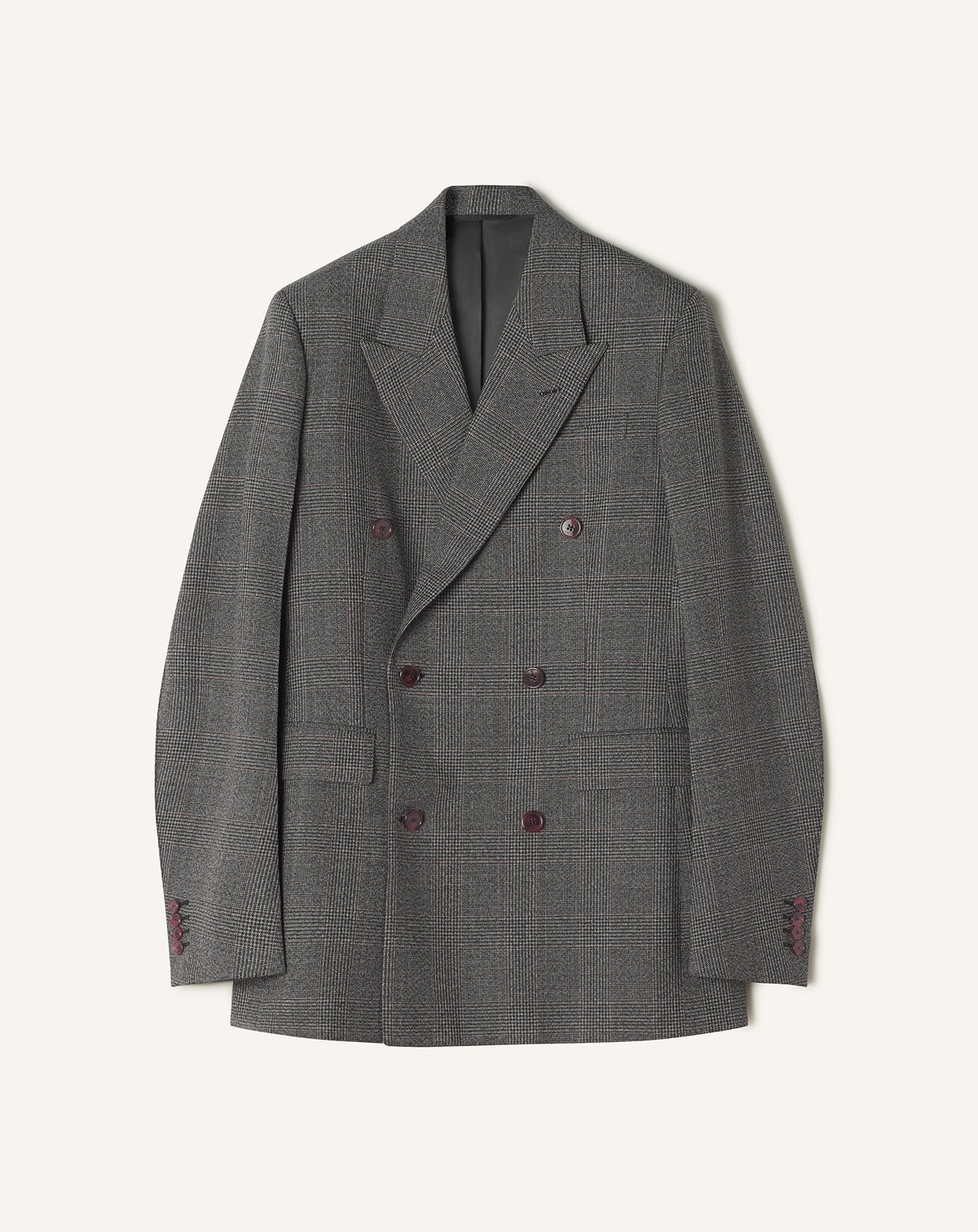 Veste ajustée double boutonnage - Gris fonce chine