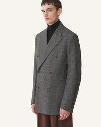 Veste ajustée double boutonnage - Gris fonce chine