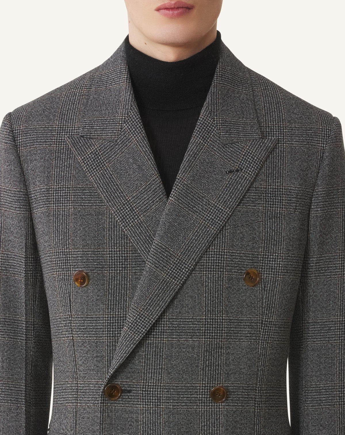 Veste ajustée double boutonnage - Gris fonce chine