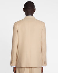Blazer à simple boutonnage en laine - Beige Clair
