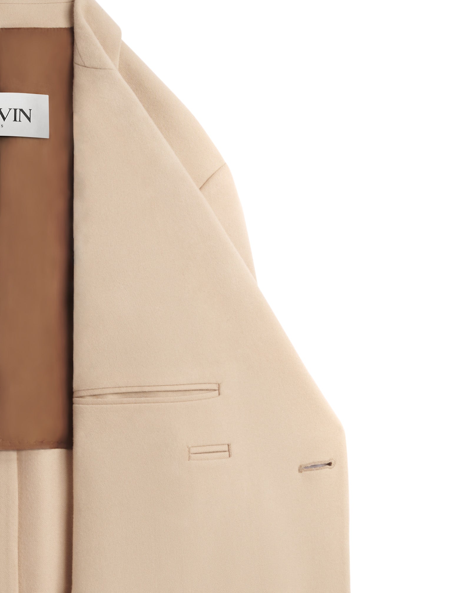 Blazer à simple boutonnage en laine - Beige Clair