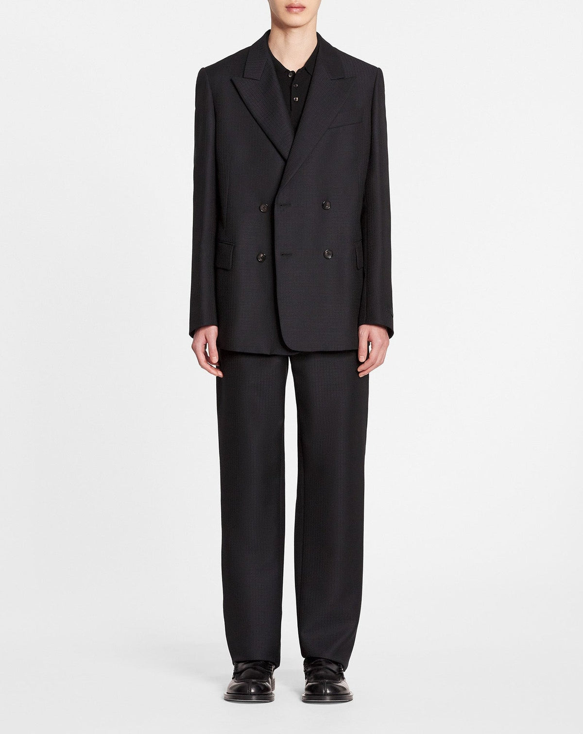 Veste double boutonnage en laine - Bleu Marine