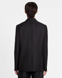 Veste double boutonnage en laine - Bleu Marine