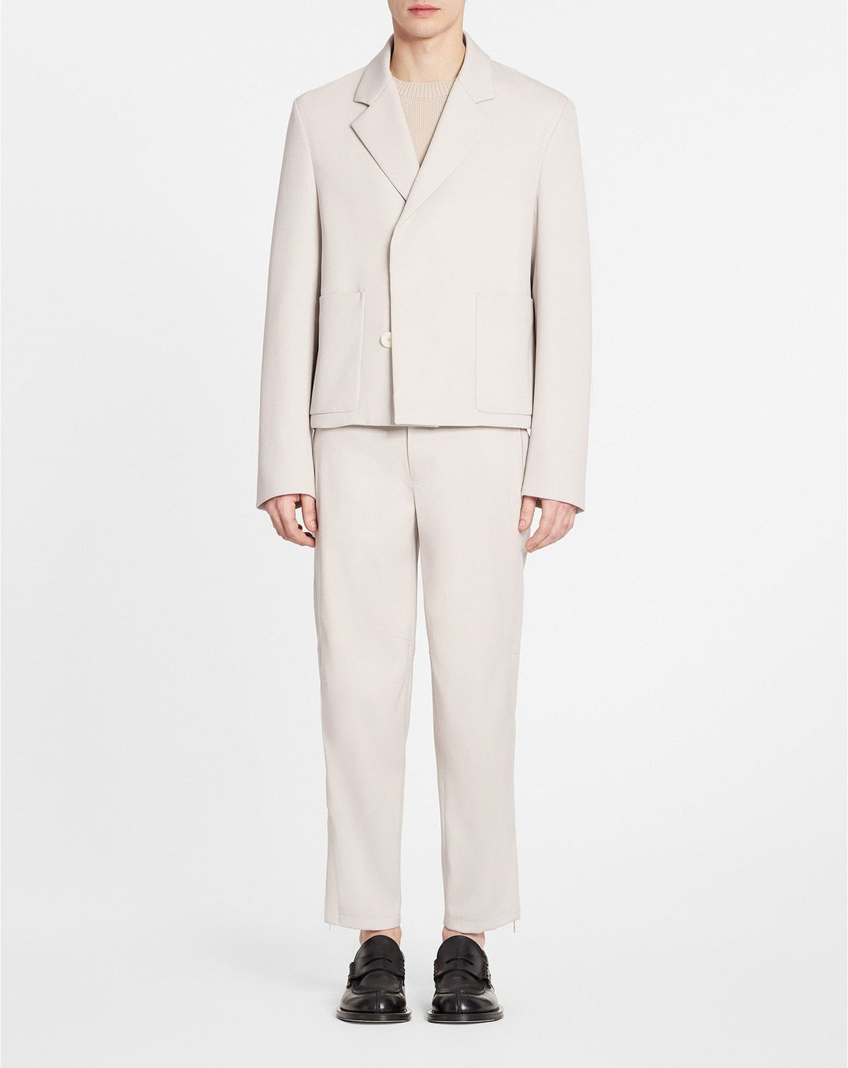 Blazer à poches en laine - Mastic