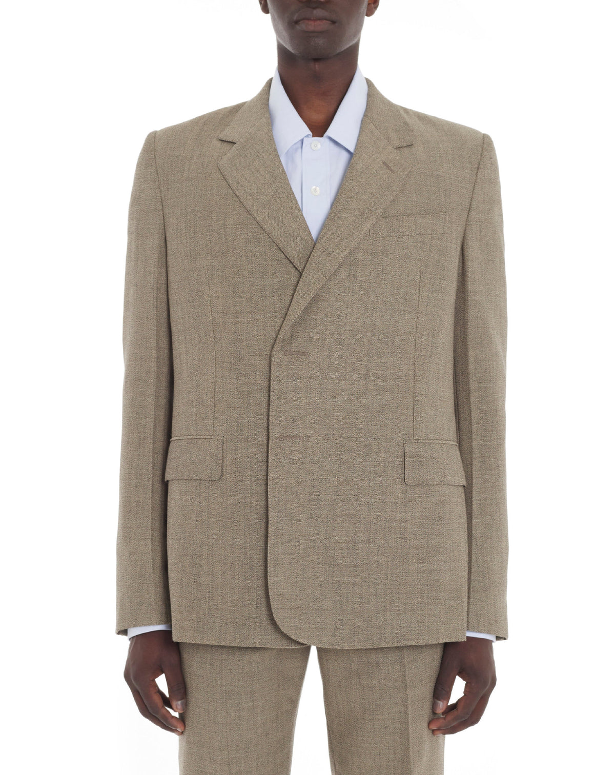 Veste simple mouliné en laine - Lin