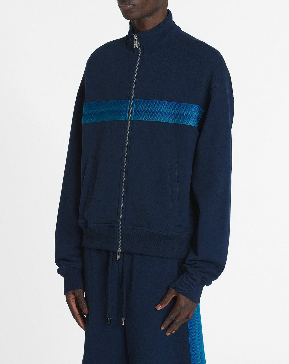 Veste zippée curb - Bleu pétrole