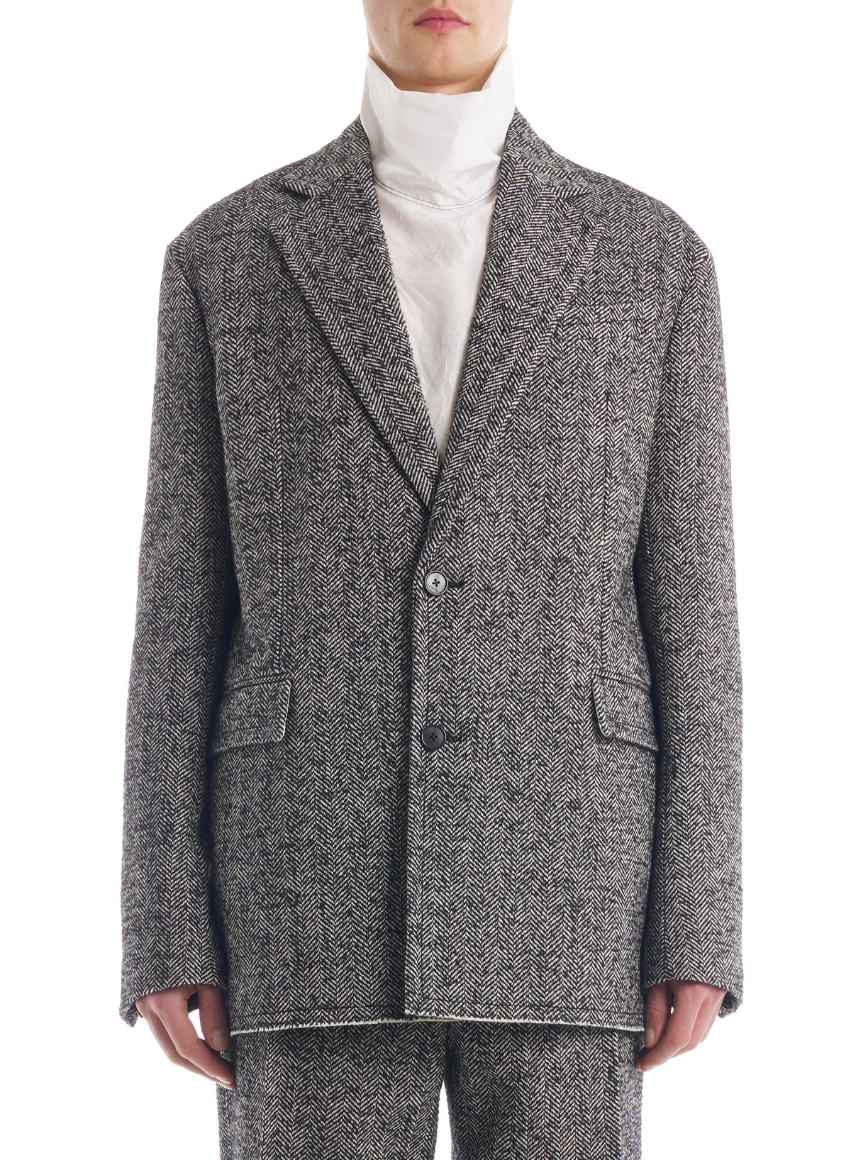 Veste simple à épaules tombantes - Noir & blanc