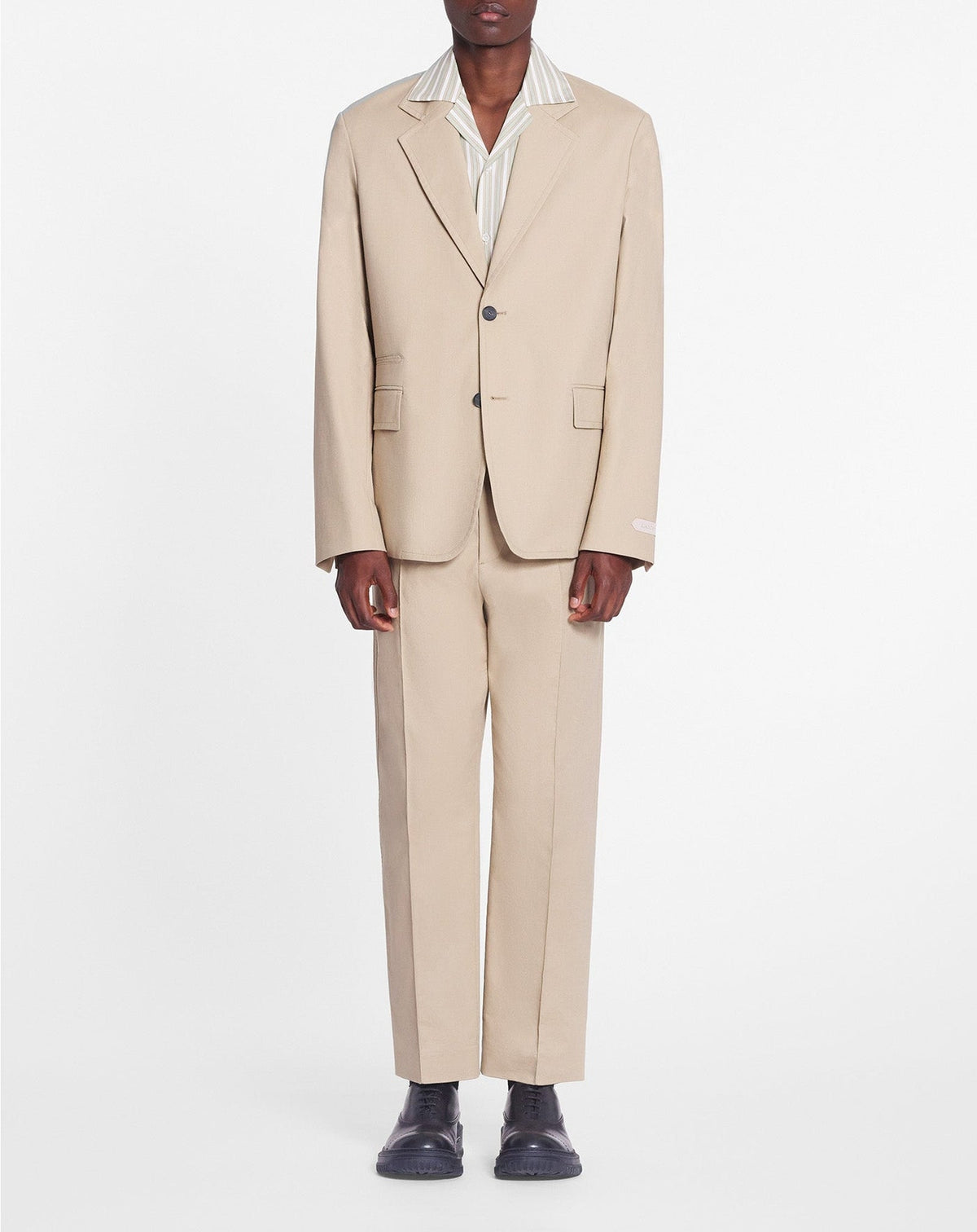 Veste simple boutonnage en coton - Sable