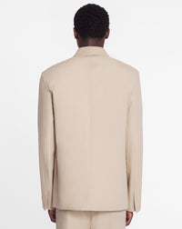 Veste simple boutonnage en coton - Sable