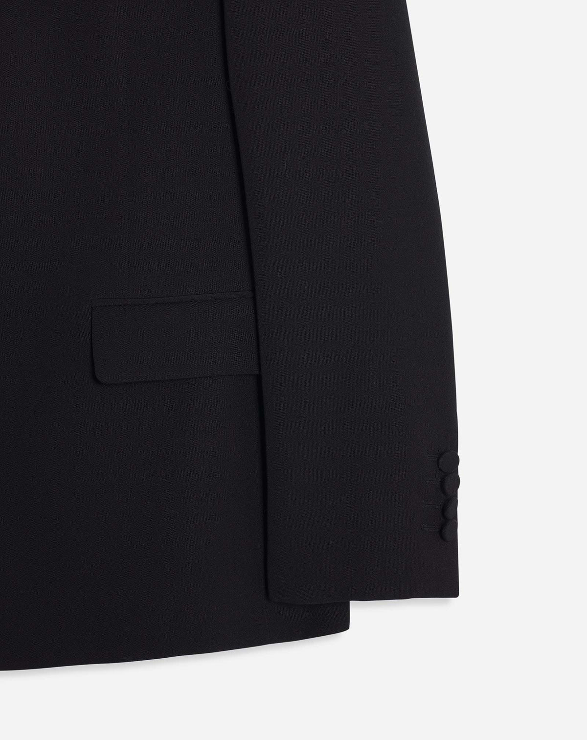 Veste simple à poches en laine - Noir