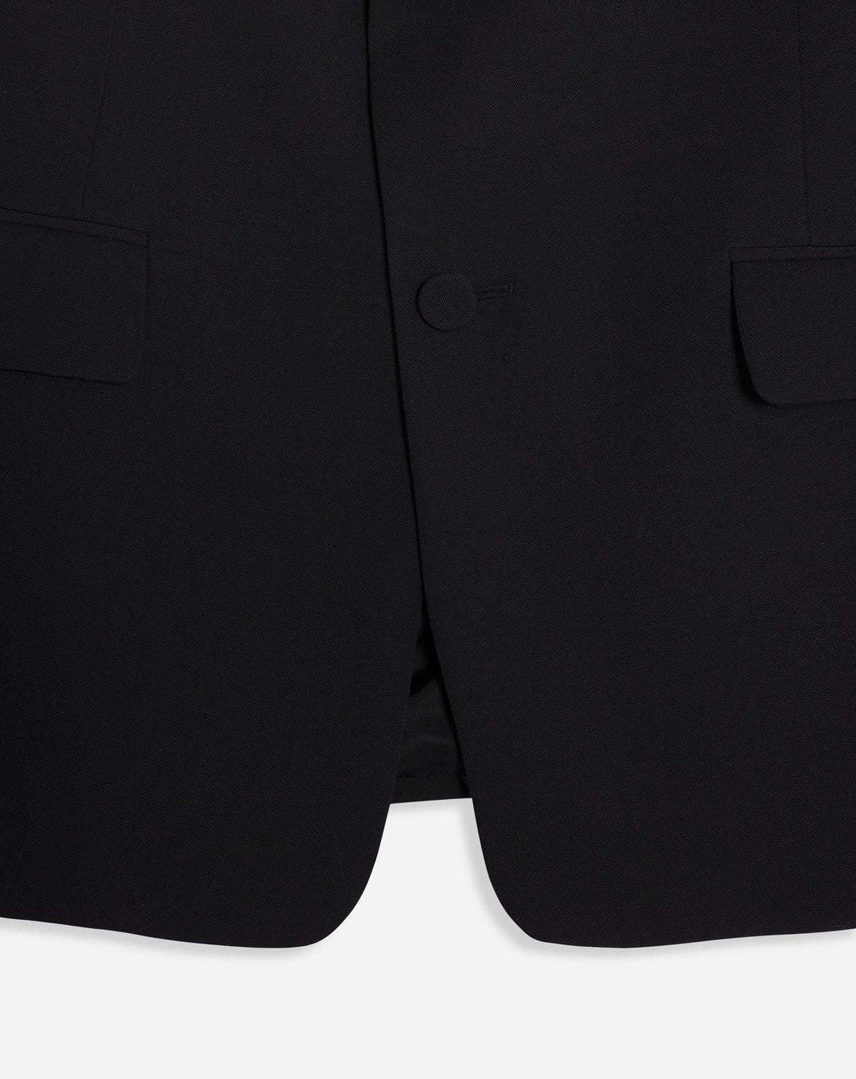 Veste simple à poches en laine - Noir